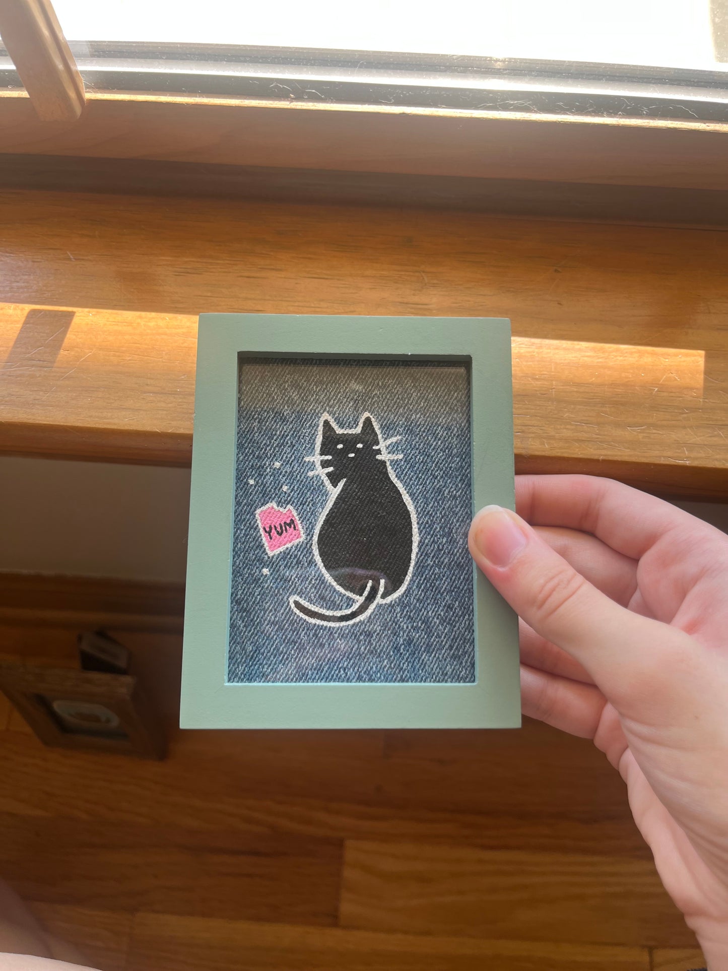 Caught In The Act / 3 x 4in / Denim Decor