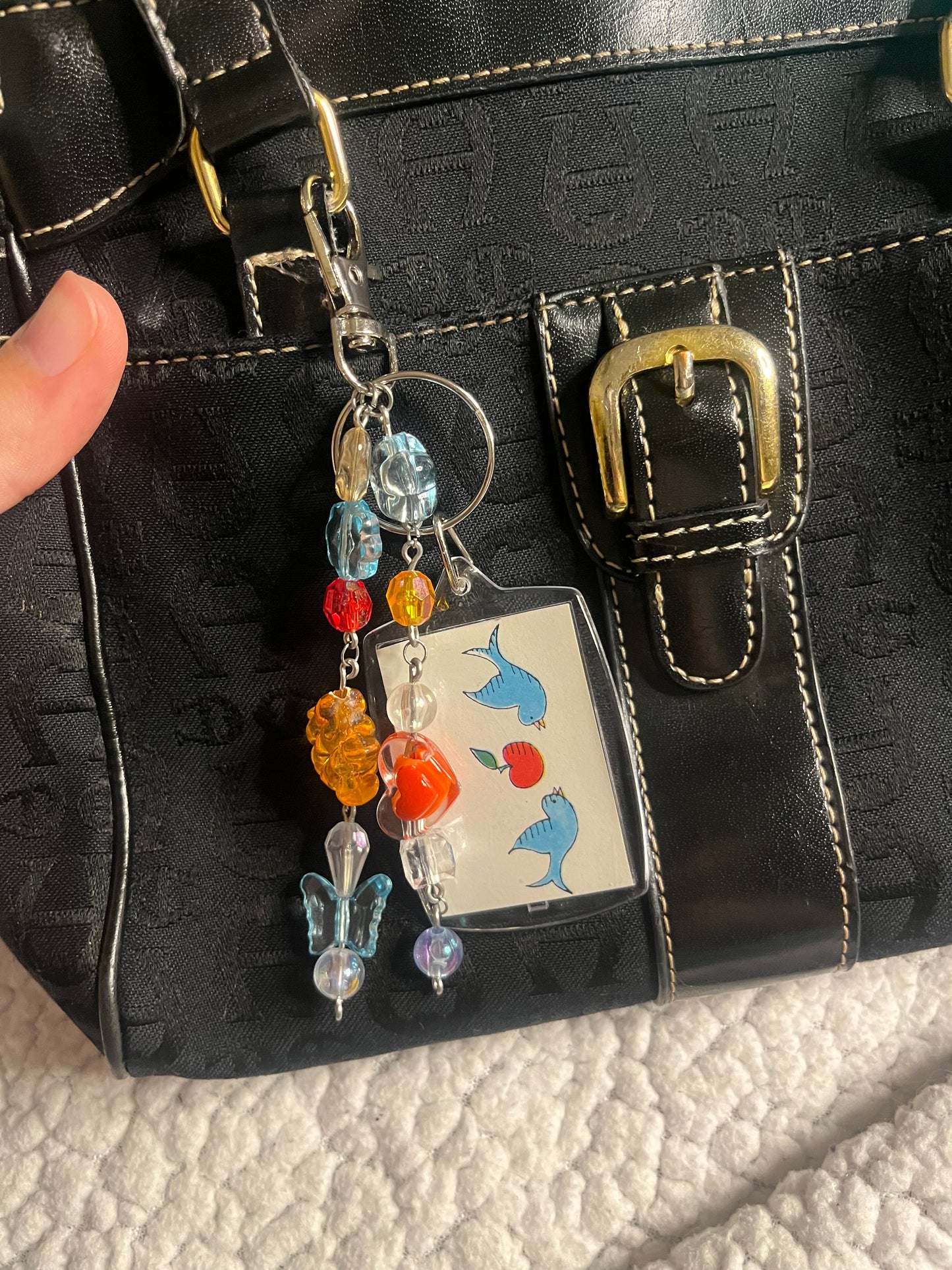 Rainy Doves Bag Charm