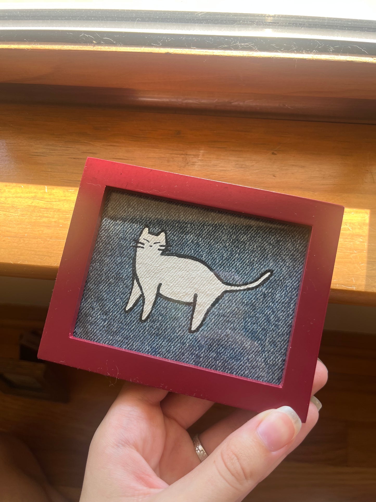 I trust you kitty / 3 x 4in / Denim Decor