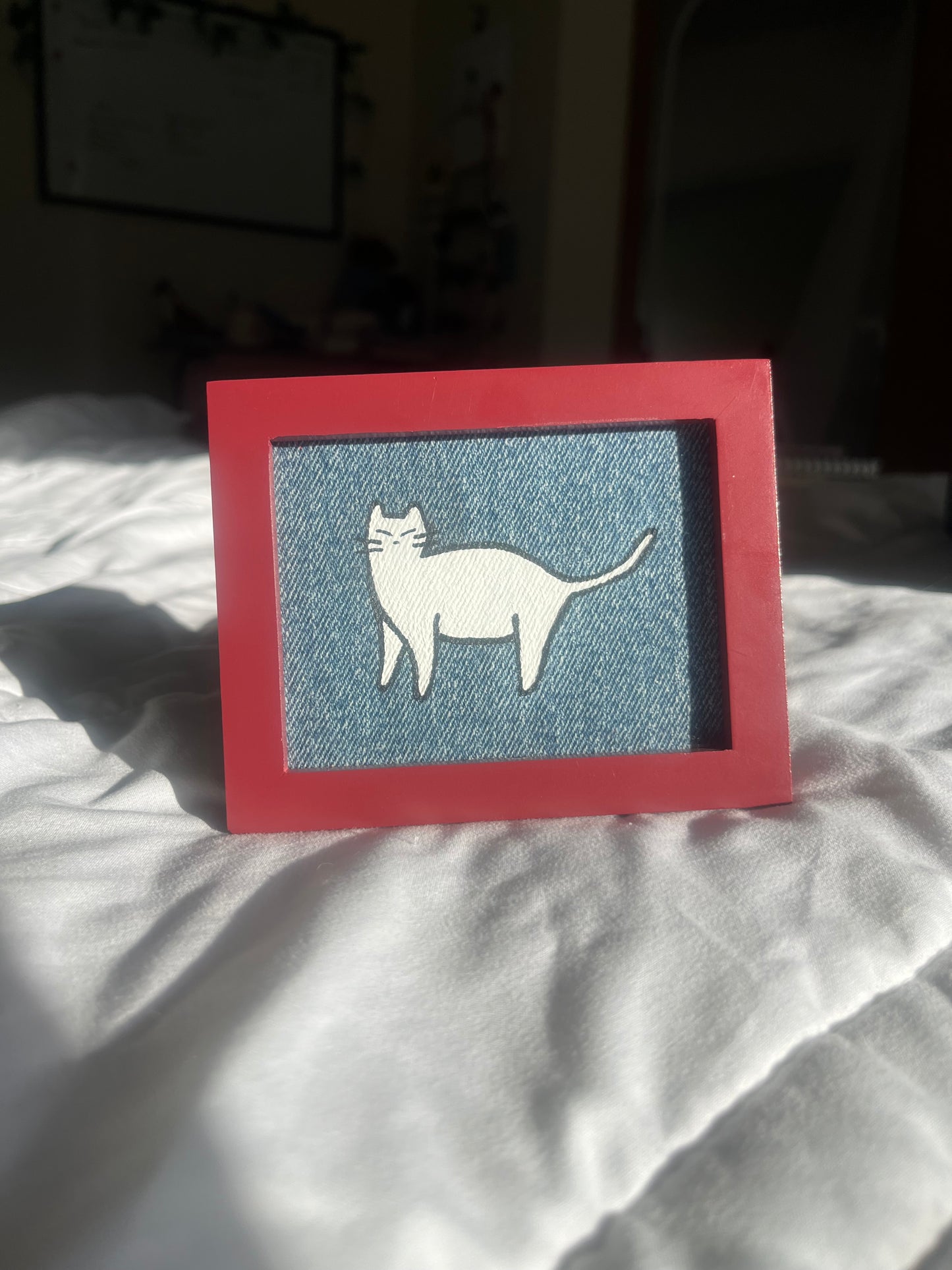 I trust you kitty / 3 x 4in / Denim Decor
