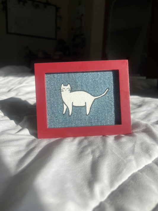 I trust you kitty / 3 x 4in / Denim Decor