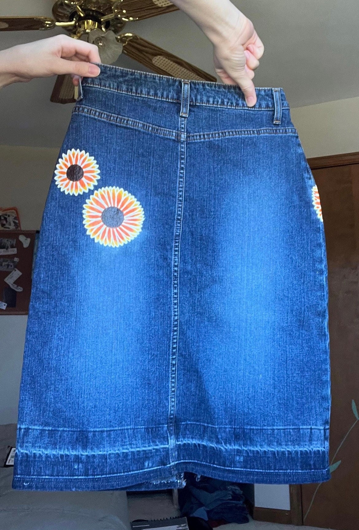 Sunflower Skirt / Size 0 / Hand Painted