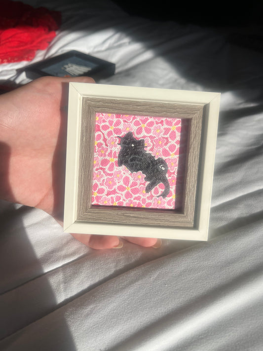 Napping In the Meadow / 3x3 in / Denim Decor