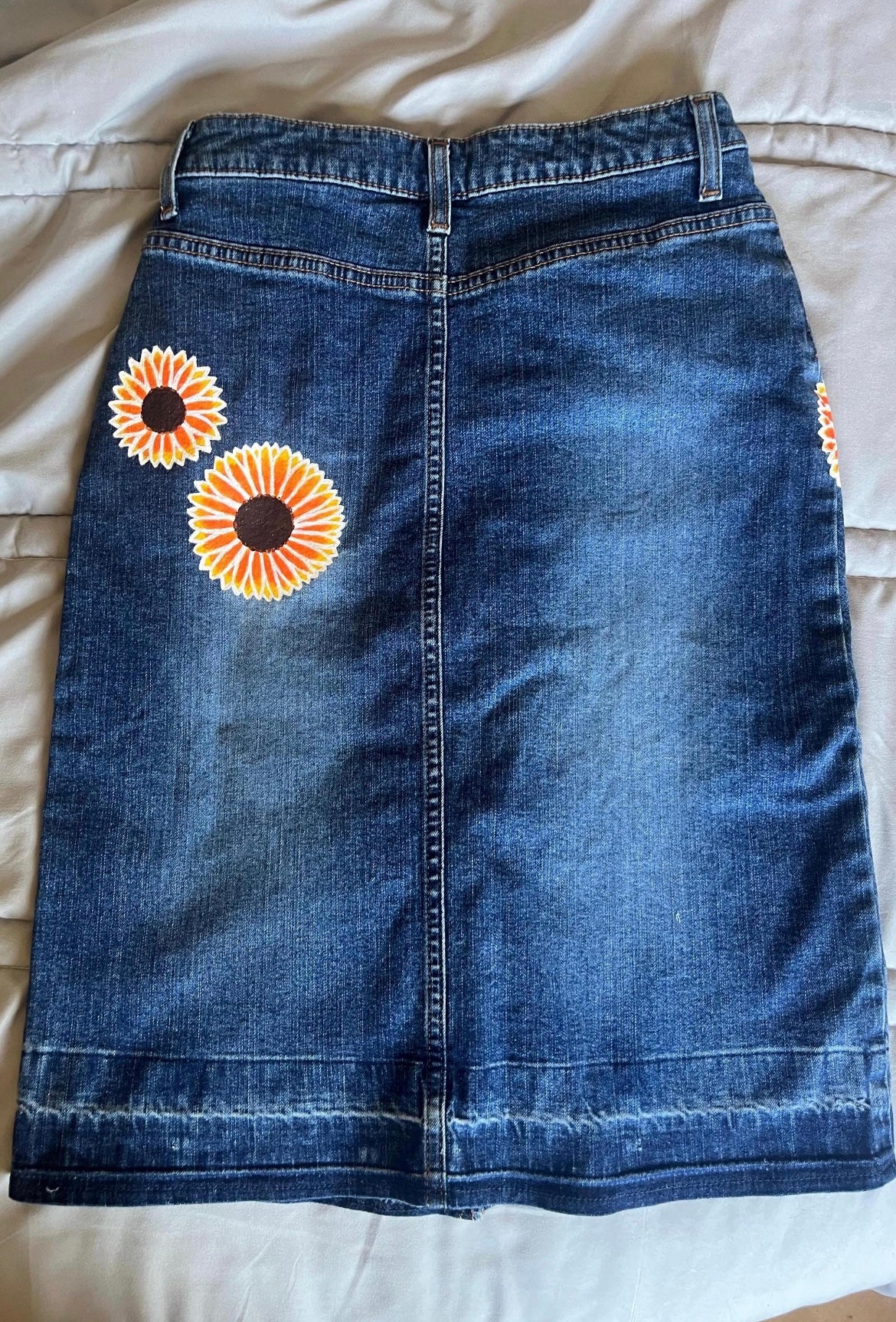 Sunflower Skirt / Size 0 / Hand Painted