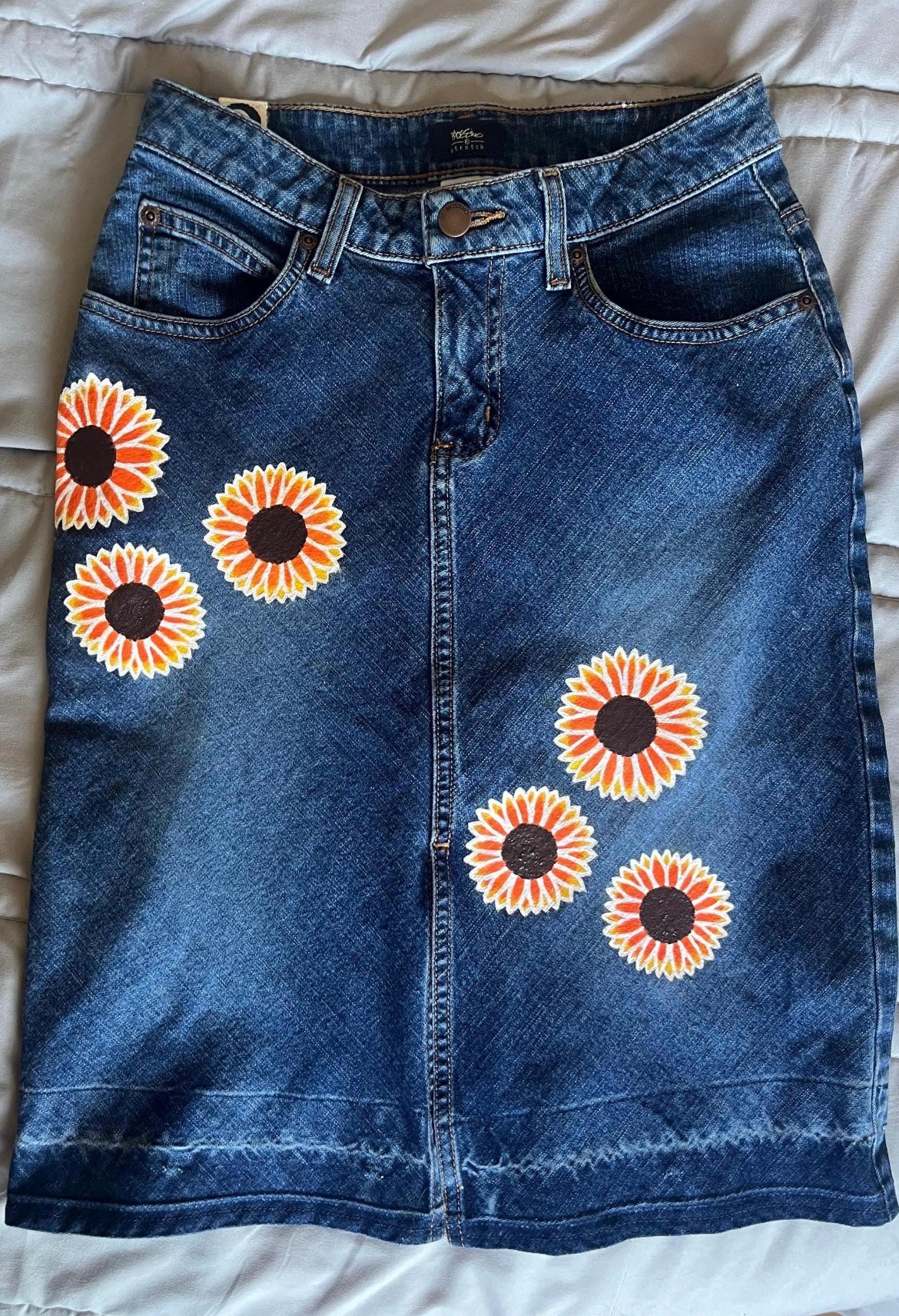 Sunflower Skirt / Size 0 / Hand Painted