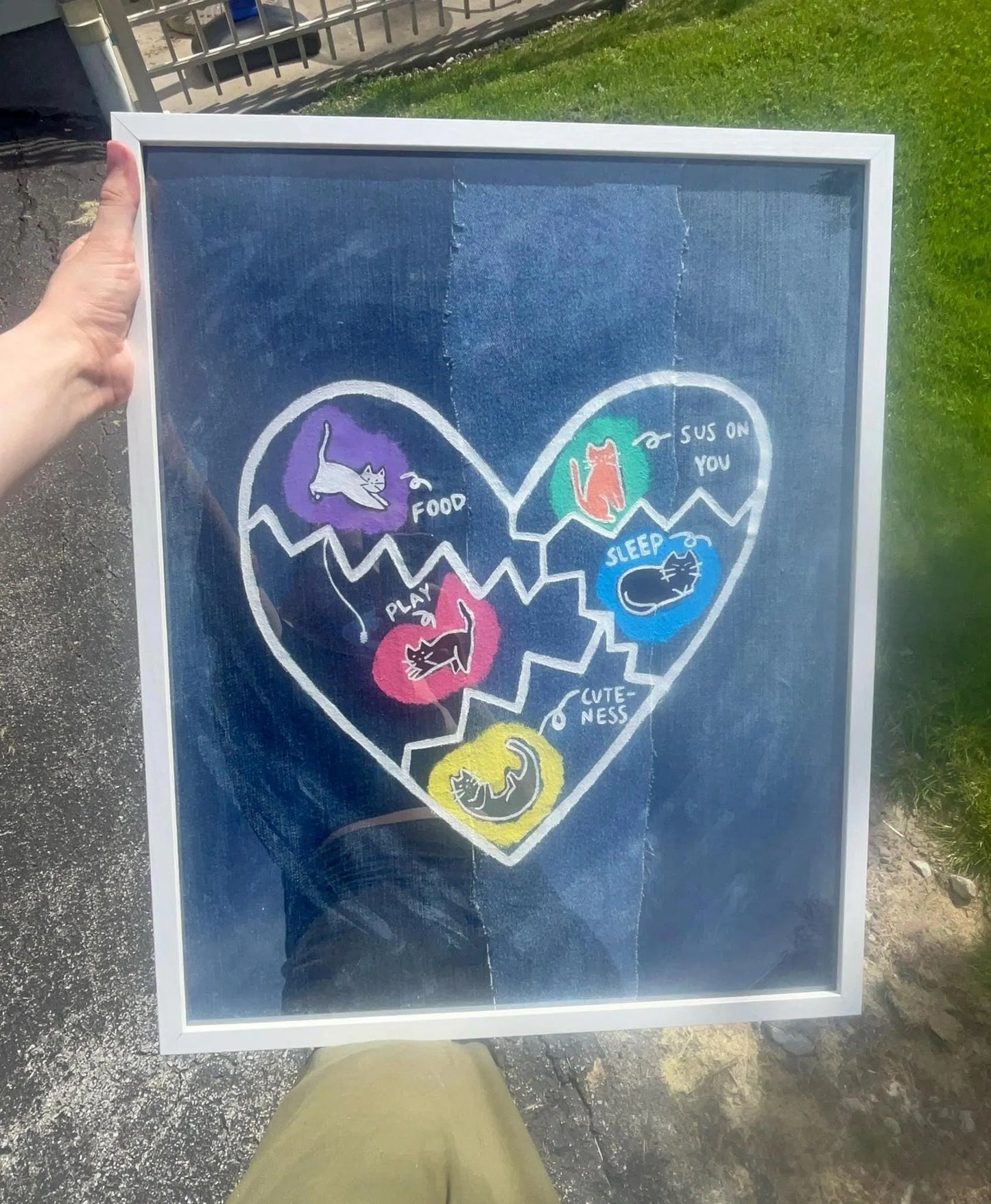 The Heart Of A Cat / 11x14 / Denim Decor