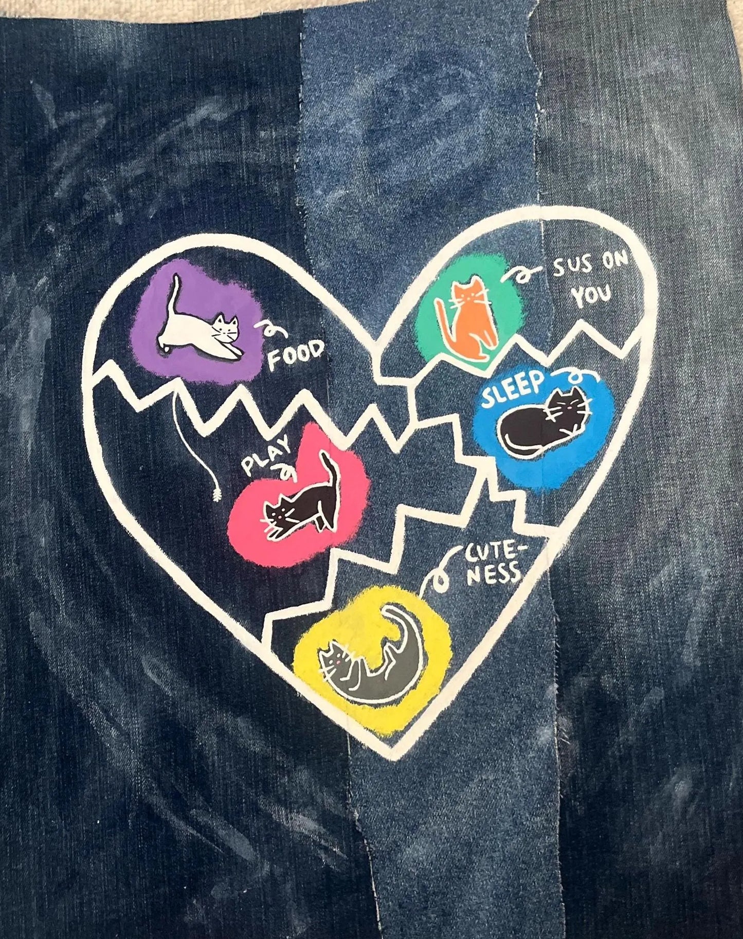 The Heart Of A Cat / 11x14 / Denim Decor